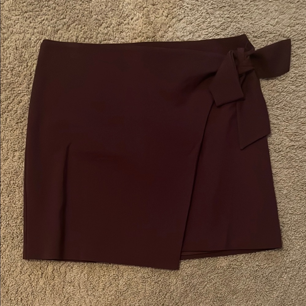LOFT Elegant Burgundy Wrap Skirt